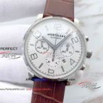 Perfect Replica Montblanc TimeWalker 43mm Watch White Chronograph Dial
